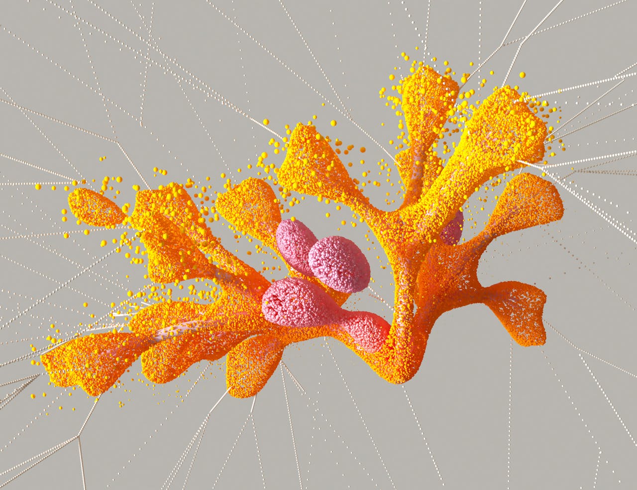 services-03 Colorful abstract representation of digital biology using CGI techniques, showcasing dynamic neural patterns.